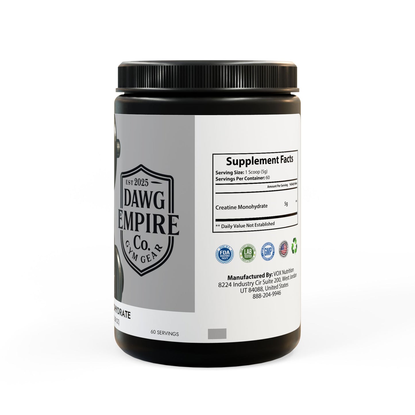 DE Creatine Monohydrate Supplement (300g, 10.58oz)