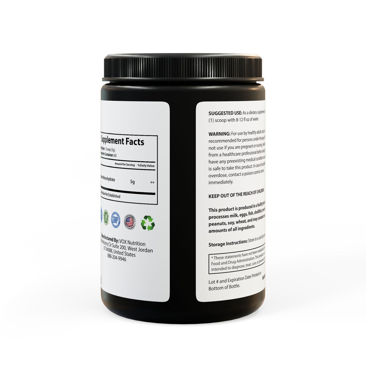 DE Creatine Monohydrate Supplement (300g, 10.58oz)