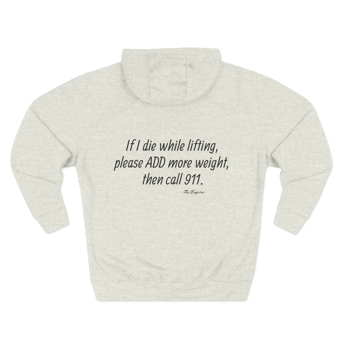 DE “If I die add more weight” Gym Hoodie
